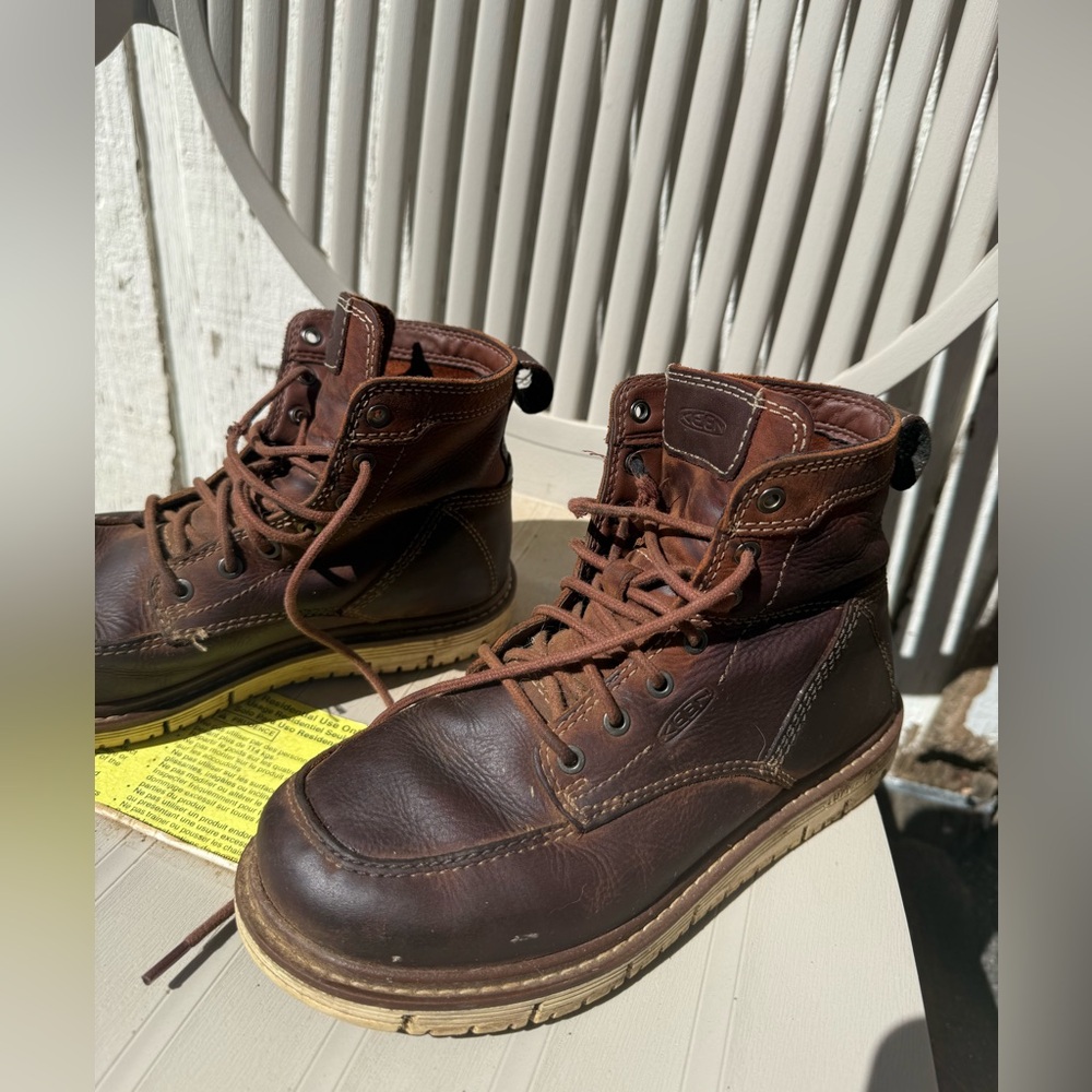 KEEN Women’s San Jose Work Boots Wedge sole Moc Toe - Picture 2 of 7